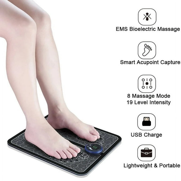 Electric EMS Foot Massager Pad Relief Pain Relax Feet Acupoints