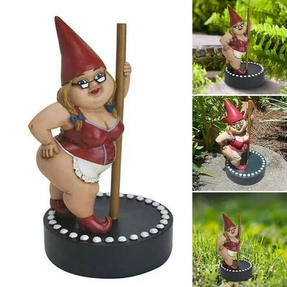 Biguy Garden Pole Dancing Gnome Resin Gnomes Statue Outdoor Decoration Sculpture Figurines Decorativas Home Decor