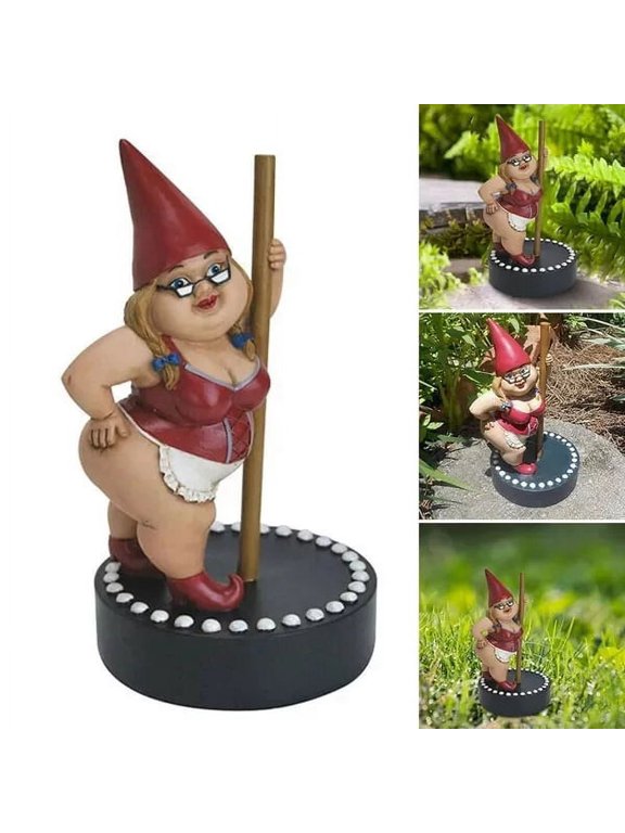 Garden Pole Dancing Gnome Resin Gnomes Statue Outdoor Decoration Sculpture Figurines Decorativas Home Decor