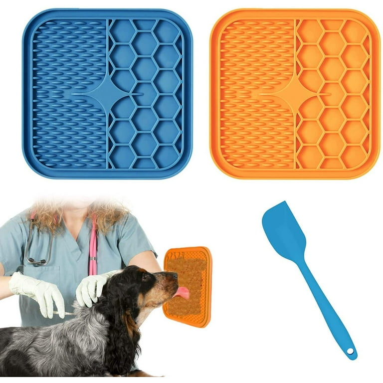 Biguy Licking Mat for Dogs & Cats 2 Pack with Suction Cups, Dog Peanut  Butter Lick Pads for Boredom Reducer, Perfect for Bathing Grooming 