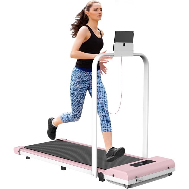 Bigzzia 2 in 1 Foldable Treadmill, Under Desk, Home/Office, LCD, Remote