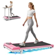 Evitormill Walking Pad Under Desk Treadmill with Incline for Home and Office, 2.5HP Low Noise, 36 Running Belt, Supports 265 Lbs Pink