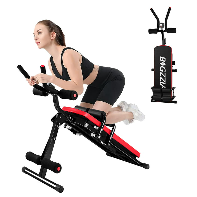 Ab Workout Machine with LCD Monitor for Home Gym, Foldable Sit