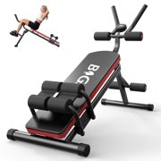 Foldable Ab Machine, Ab Workout Equipment, Abdominal Trainers for Home, LCD Display, Red