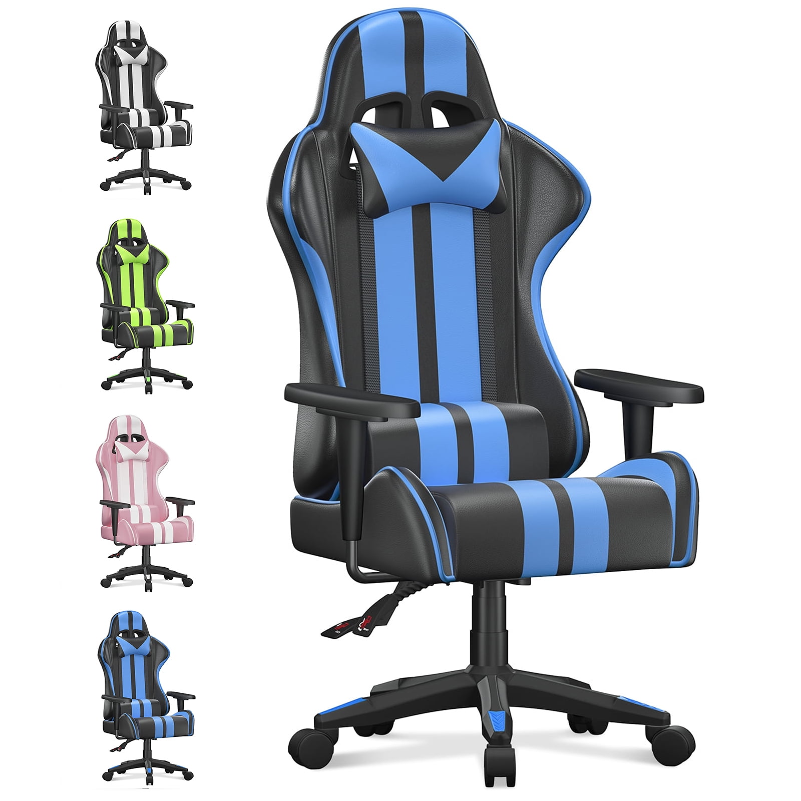 Bigzzia Gaming Chair Pu Leather Office Chair with Ergonomic Lumbar