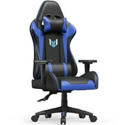 Bigzzia Gaming Chair - High Back Racing Office Computer Chair Ergonomic Video Game Chair with Height Adjustable Headrest and Lumbar Support for Adults Teens Gamer,Blue