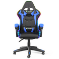 thumbnail image 1 of Bigzzia Gaming Chair with LED Lights,Ergonomic Office Computer Chair with Headrest Support, PU Leather, Height Adjustable, 360° Swivel, Suitable for Adults and Kids, Blue, 1 of 7