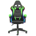 thumbnail image 1 of Bigzzia Gaming Chair with LED Lights,Ergonomic Office Computer Chair with Headrest Support, PU Leather, Height Adjustable, 360° Swivel, Suitable for Adults and Kids, Green, 1 of 8