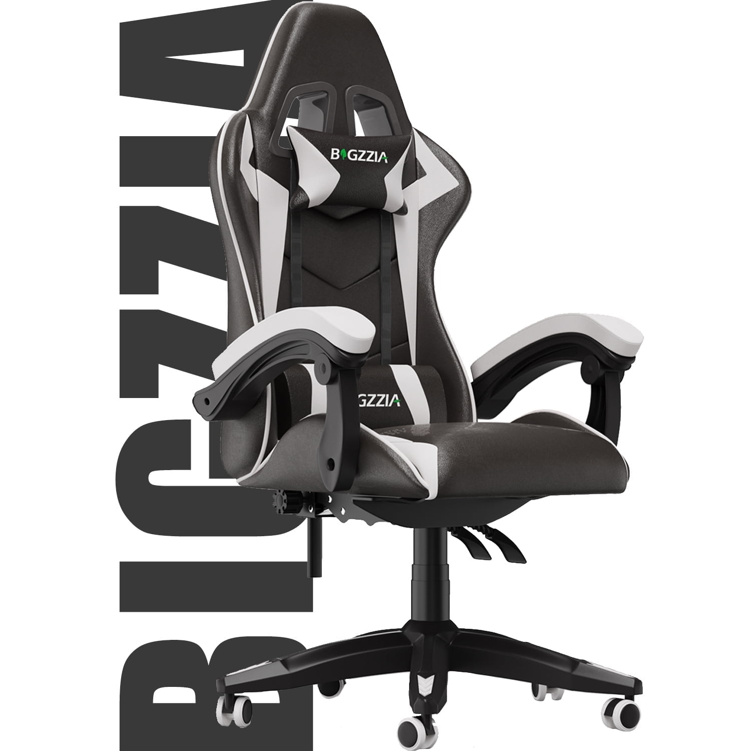 Bigzzia Gaming Chair Ergonomic Computer Chair with Lumbar Support and Headrest Blue