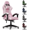 thumbnail image 1 of Bigzzia Gaming Chair Office Chair with Headrest and Lumbar Support, Height Adjustable, Reclining High Back Computer Chair, Pink, 1 of 10