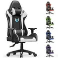 Bigzzia PU Leather Gaming Chair, Ergonomic with Lumbar Pillow