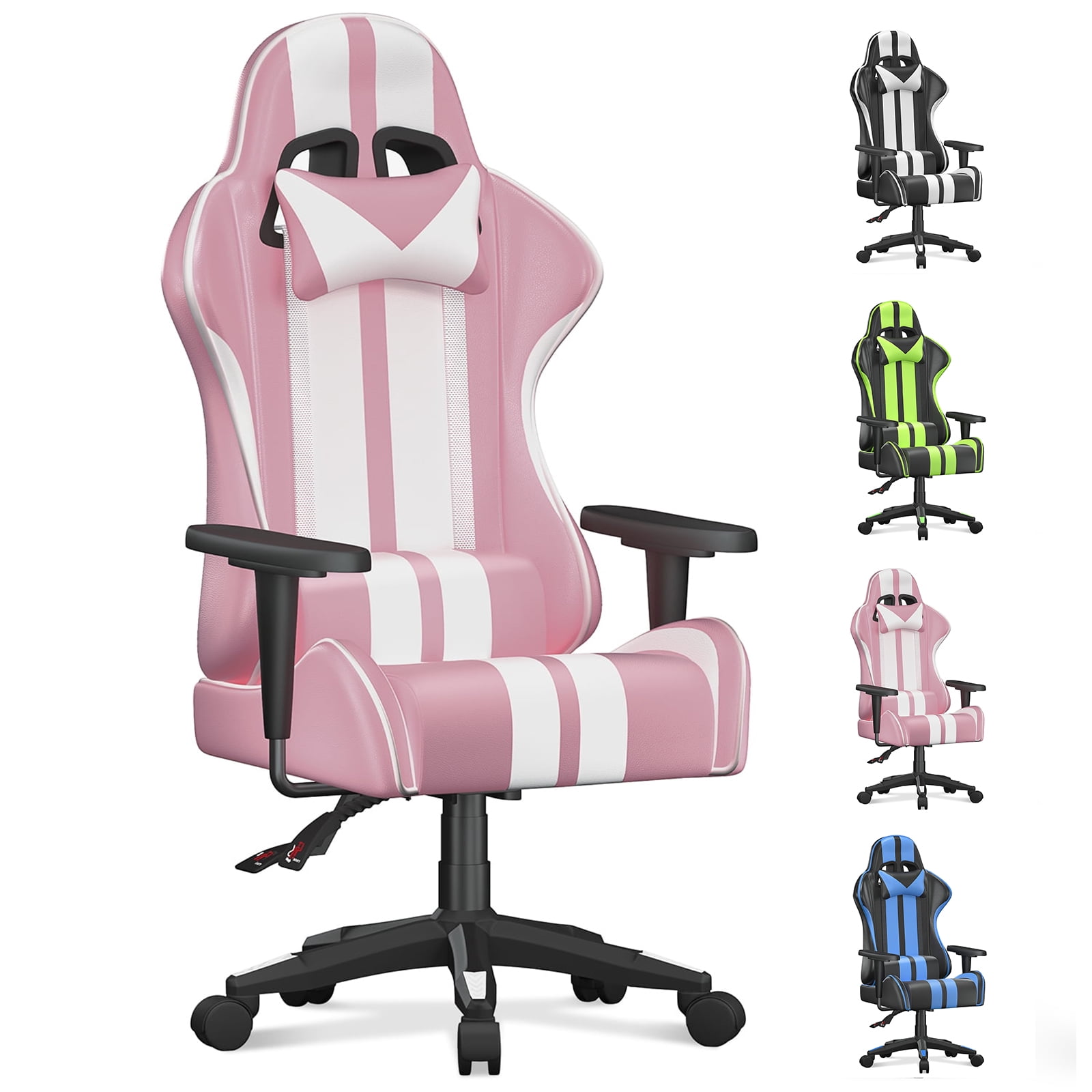 Bigzzia Gaming Chair Pu Leather Office Chair With Ergonomic Lumbar ...