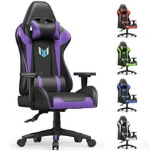 Bigzzia Gaming Chair Pu Leather Office Chair with Ergonomic Lumbar Pillow, Reclining Racing Game Chair Backrest and Seat Height Adjustable Swivel Recliner,Esports Chair with Headrest