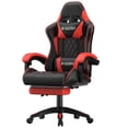 thumbnail image 1 of Bigzzia Gaming Chair with Footrest, Gamer Chair for Adults,Lumbar Pillow and Headrest Adjustable, Red, 1 of 9