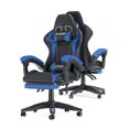 thumbnail image 1 of Bigzzia Gaming Chair with Footrest, Ergonomic Game Chair with Lumbar Support & Headrest, Height Adjustable with 360°Swivel Wheels, Blue, 1 of 10