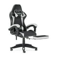 Bigzzia Gaming Chair with Footrest, Ergonomic Game Chair with Lumbar