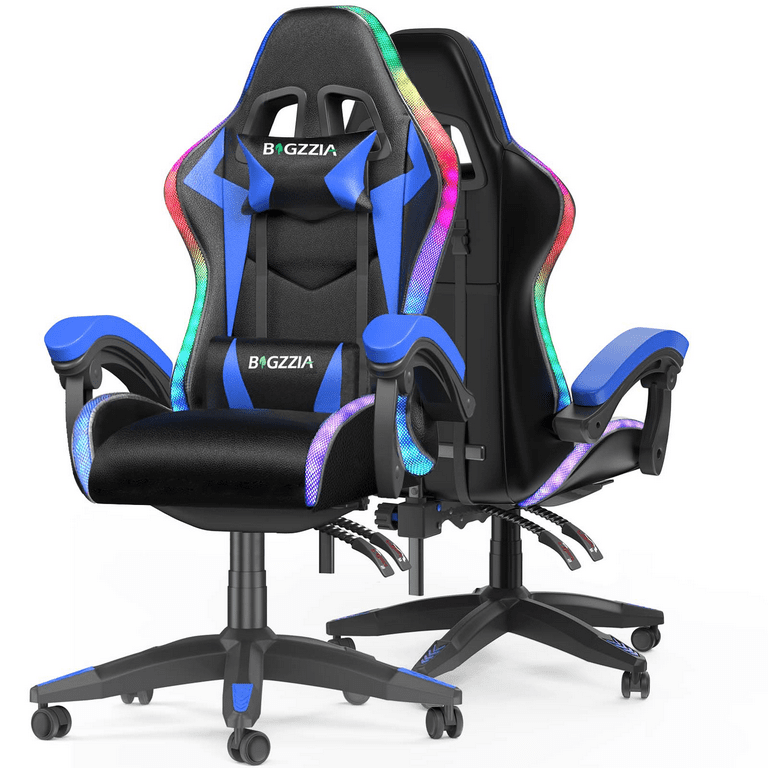 bigzzia Gaming Chair, Ergonomic Reclining Massage Chair, Lumbar