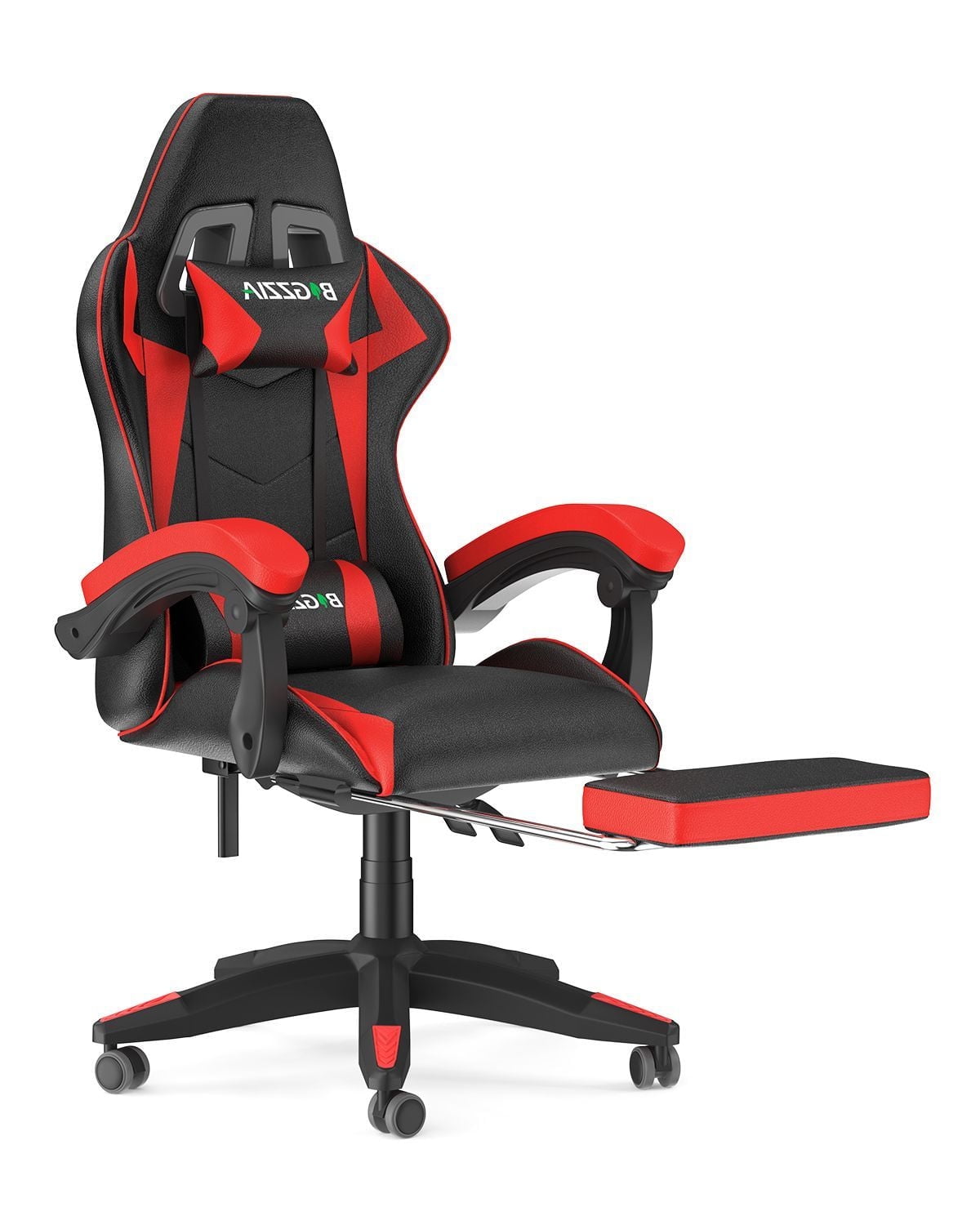 Gaming Chairs Walmart Com Bigzzia PU Leather Gaming Chair Height Adjustable Computer Chair With Footrest Lumbar Support Red Cd13c1ef C865 4b94 Ae1f 