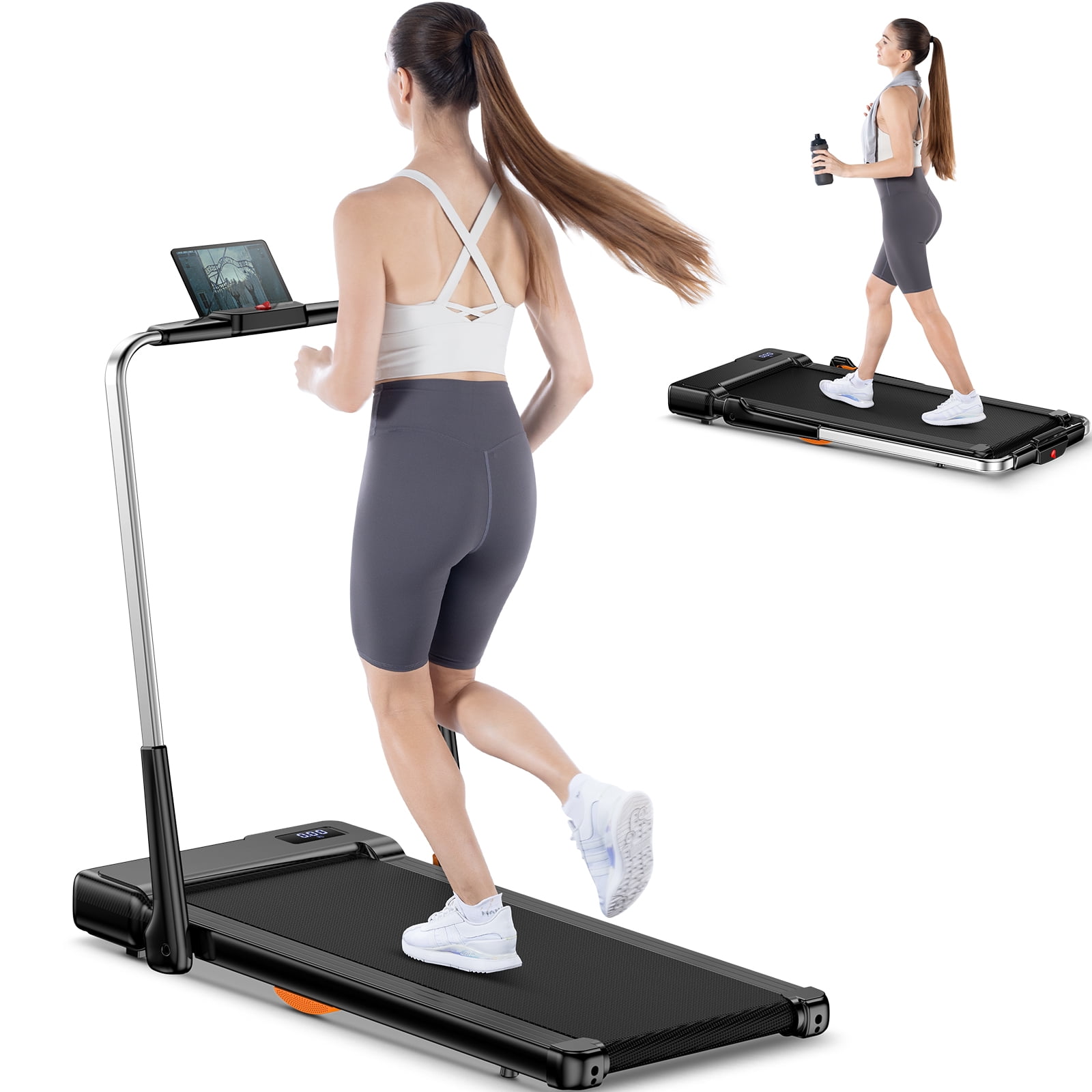 Bigzzia Treadmill, Walking Pad, Under Desk Treadmill, 2 in 1 Folding