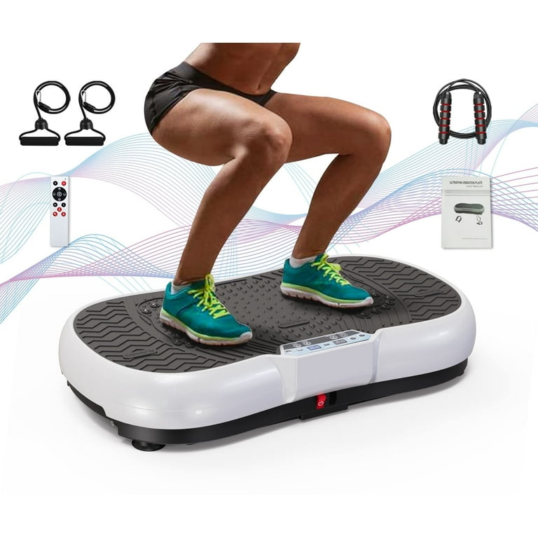 Bigzzia Vibration Plate Exercise Machine Whole Body Shaker Fitness Platform with Accessories White Walmart