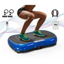 Bigzzia Vibration Plate Exercise Machine Whole Body Workout Vibration Fitness Platform w/ Loop Bands Jump Rope Bluetooth Speaker
