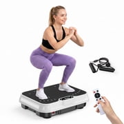 Evitormill Vibration Plate Exercise Machine Whole Body Workout Vibration Fitness Platform with LCD Display, White