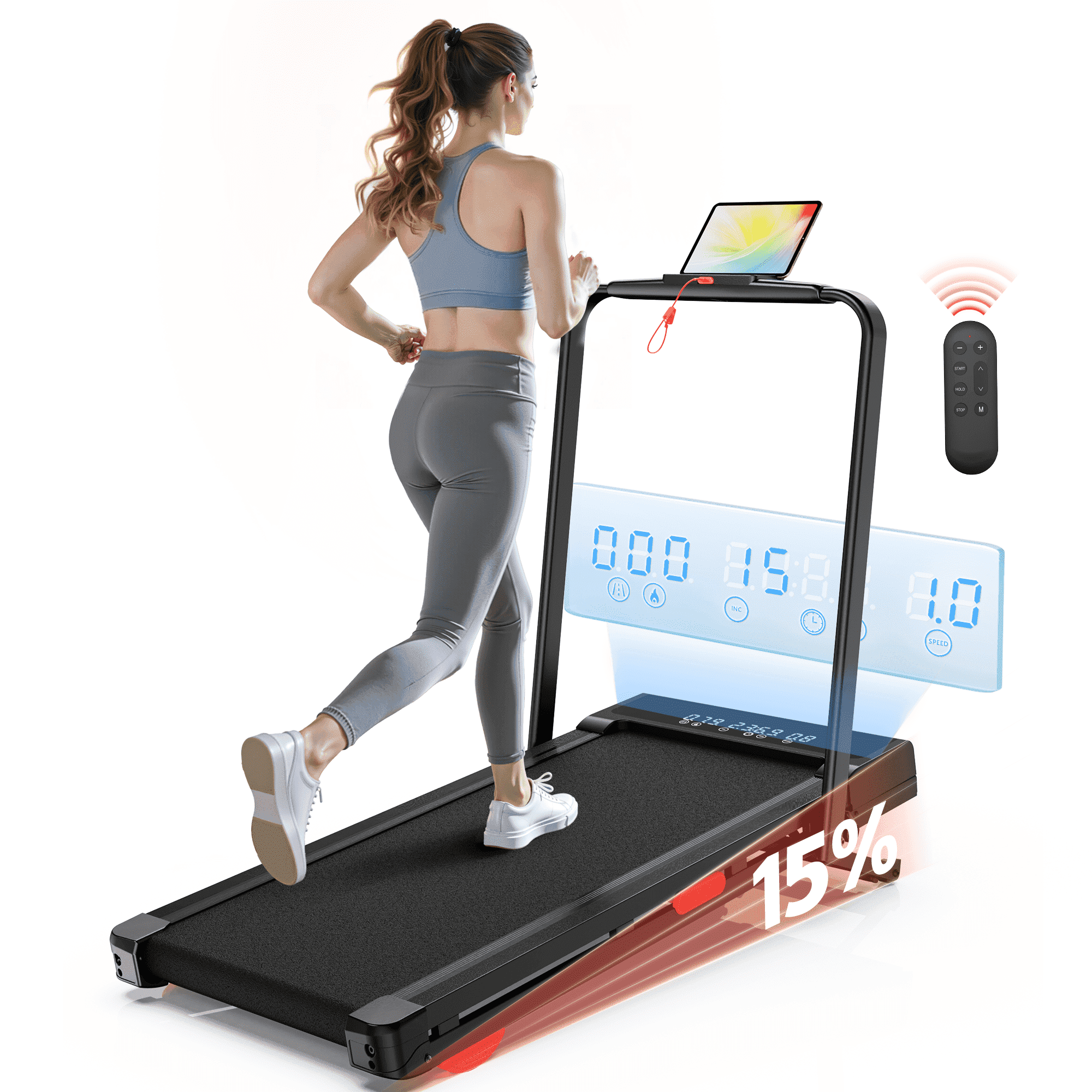 Evitormill Walking Pad With Auto Incline 15%, Under Desk Treadmill for Home/Office, Pink White