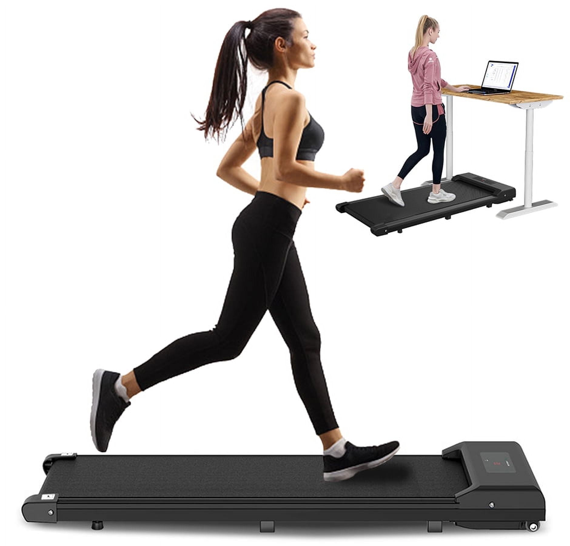 Bigzzia Walking Pad Under Desk Treadmill Portable Treadmills for Home Office Speed Range 0.6 6.2mph 265 lbs Weight Capacity Remote Control Pink