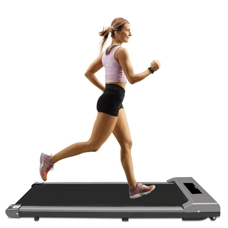 Bigzzia Walking Pad Under Desk Treadmill Treadmills with Remote Control LCD Display for Home Office 265 lbs Max Weight Gray