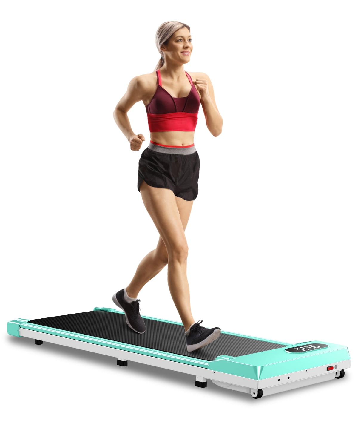 Bigzzia Walking Pad Under Desk Treadmill with Remote Control Compact Small Treadmill for Home Office 0.6 5 mph Green
