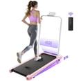 thumbnail image 1 of 5% Foldable Walking Pad,5 in 1 Under Desk Treadmill with Remote Control and LED Display, 330lb Capacity, Compact & Small Treadmill for Home & Office,Pink, 1 of 9