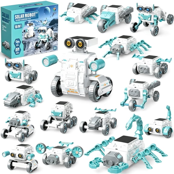 Biiend 16-in-1 Solar Robot Kit for Kids Ages 8-12, STEM Educational DIY Building Toy, Solar Powered Engineering Science Construction Set Gift for Boys & Girls