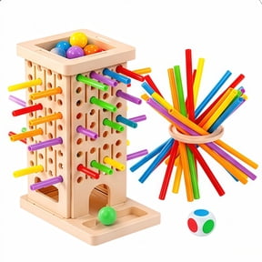 Biiend 3-in-1 Stick Pulling Game for Kids, Multiplayer Interactive Board Game with Color Matching & Pick-Up Sticks, Family Party Tabletop Toy Gift for Boys Girls Ages 3+