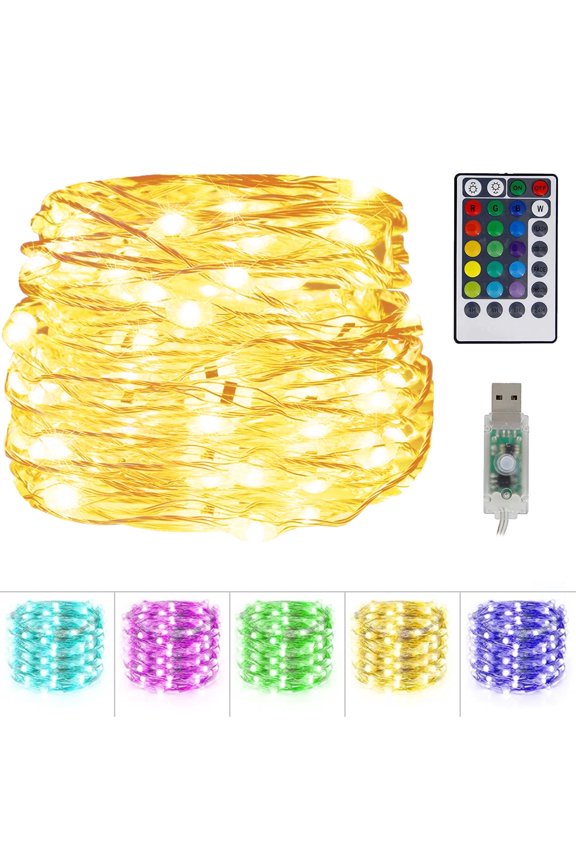 Biiend Indoor/Outdoor 66 ft USB Color Changing Remote Controlled 200 LED String Lights