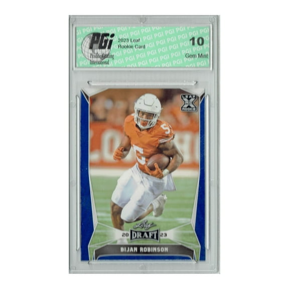 Bijan Robinson 2023 Leaf Football #41 Blue SP Texas Rookie Card PGI 10
