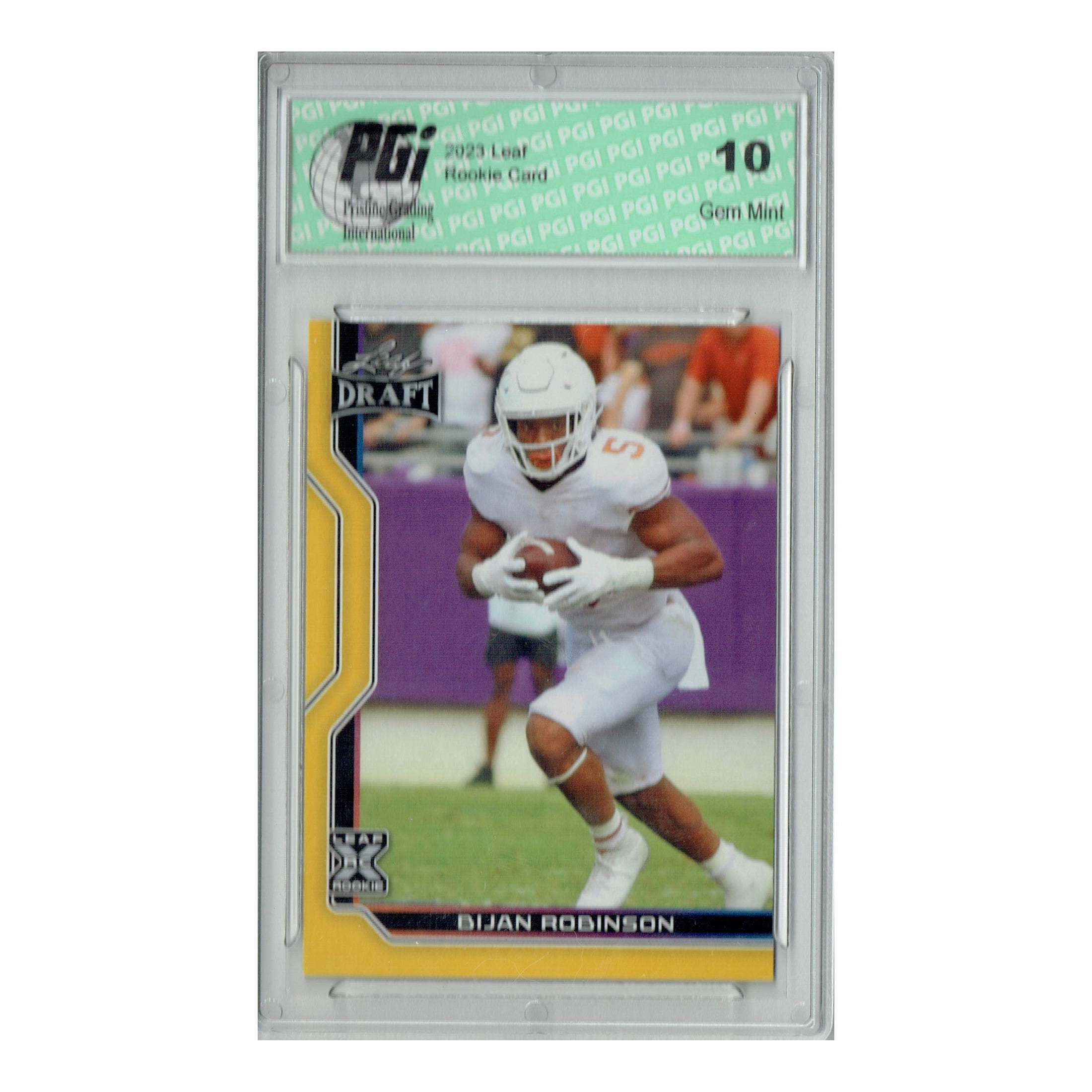 Bijan Robinson 2023 Leaf Football #B1-4 Gold Special Edtn. Rookie Card PGI 10