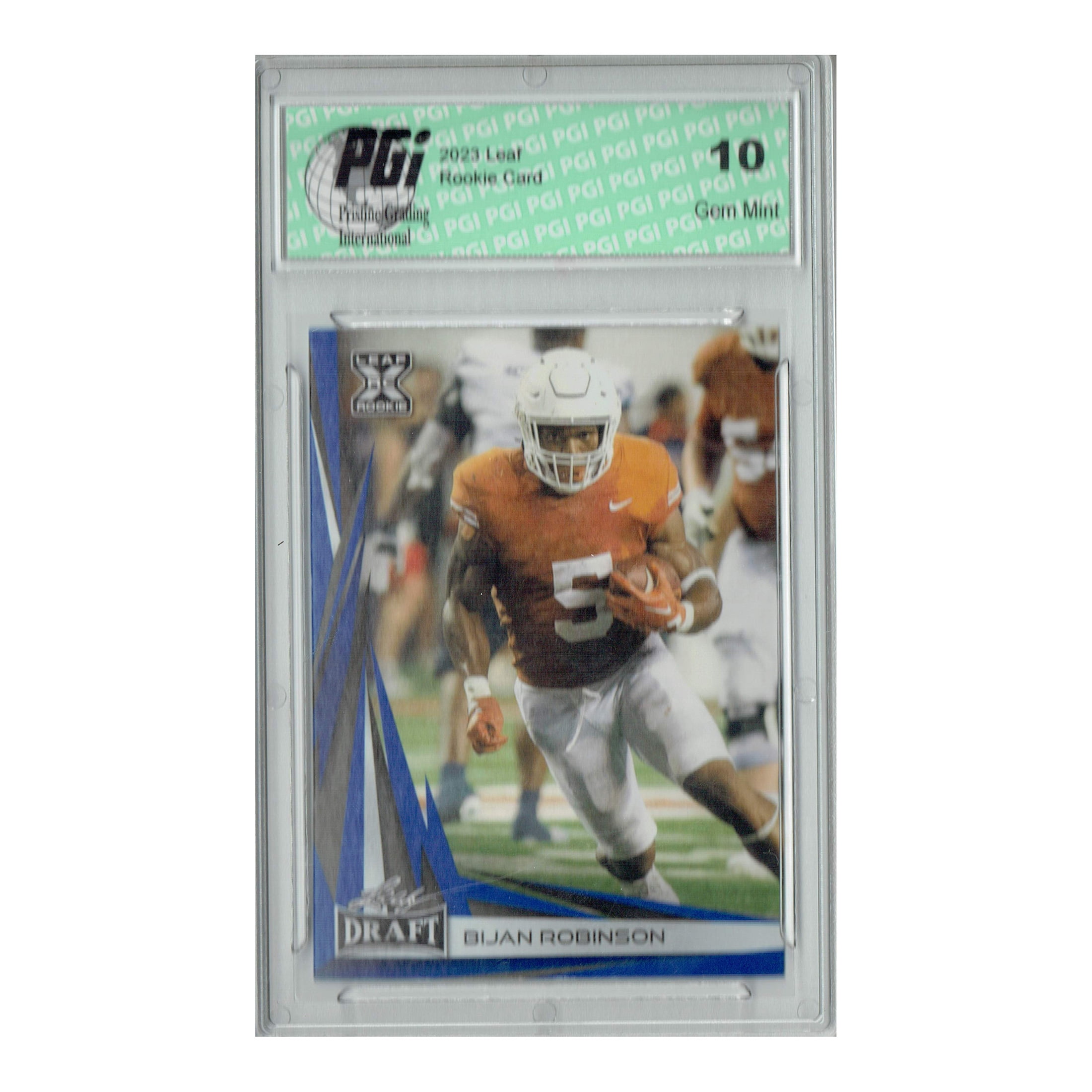 Bijan Robinson 2023 Leaf Football #B2-6 Blue Special Edition Rookie Card PGI 10