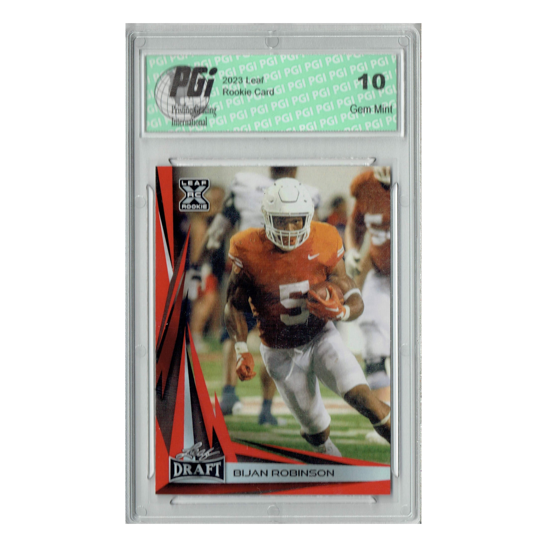 Bijan Robinson 2023 Leaf Football #B2-6 Red Special Edition Rookie Card PGI 10