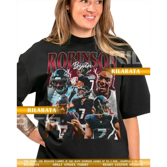 Bijan Robinson Vintage T-Shirt Gift for Women and Man Shirt Unisex Tee Sport