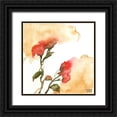 thumbnail image 1 of Bijou, Andrea 12x12 Black Ornate Wood Framed with Double Matting Museum Art Print Titled - Watercolor Floral Yellow and Red II, 1 of 4