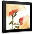 thumbnail image 1 of Bijou, Andrea 15x15 Black Modern Framed Museum Art Print Titled - Watercolor Floral Yellow and Red II, 1 of 5