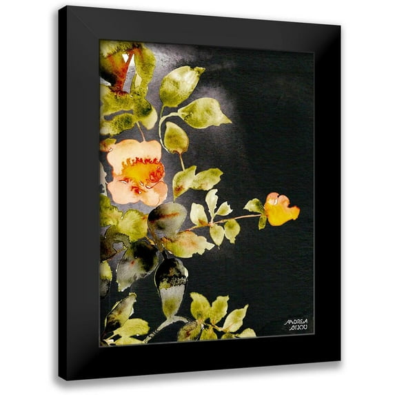 Bijou, Andrea 15x18 Black Modern Framed Museum Art Print Titled - Roses on Black