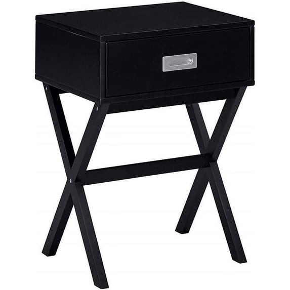 Bika Home Furniture M180426-1-B X- Frame End Table, Black - 25.75 x 18.9 x 15.75 in.