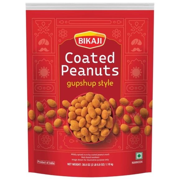Bikaji Coated Peanuts Gupshup Style, Crunchy Indian Spiced Peanut Snack, 38.8 oz (1.10 kg)