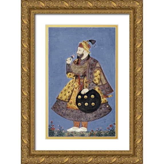Bikaner, Ustad Murad 13x18 Gold Ornate Wood Framed with Double Matting Museum Art Print Titled - Sultan Abul-Hasan of Golconda