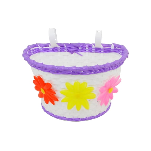 Bike 12/16 Medium Size Bike Basket Purple/White.