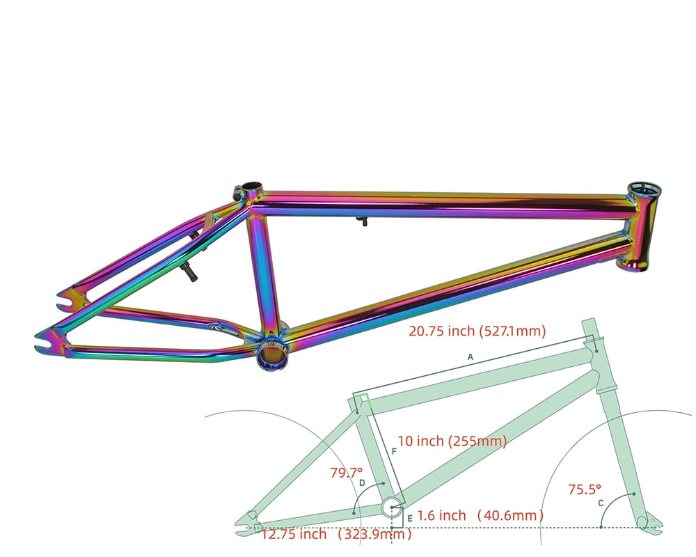 Fourche BMX Chromoly ALTA 20″ OilSlick - Sans Filetage 1-1/8″, Montage étrier, Axe 3/8″ - Idéale Pour Vos Sessions Street Ou Park