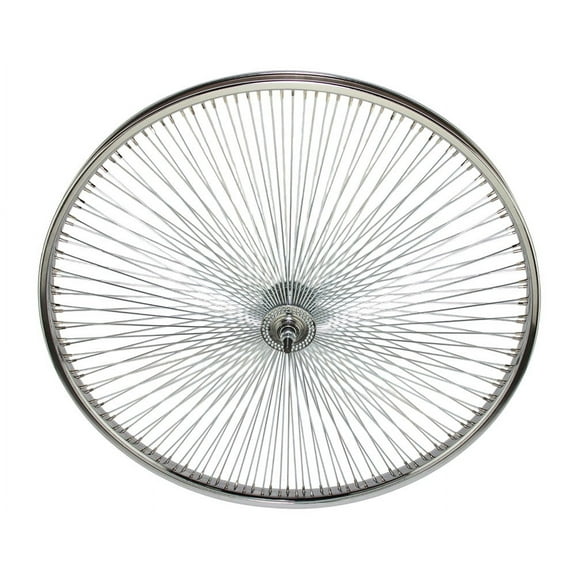 Bike 29 Steel Front Wheel 144 Spoke 14g Chrome 3/8 Axle Single Wall Chrome.