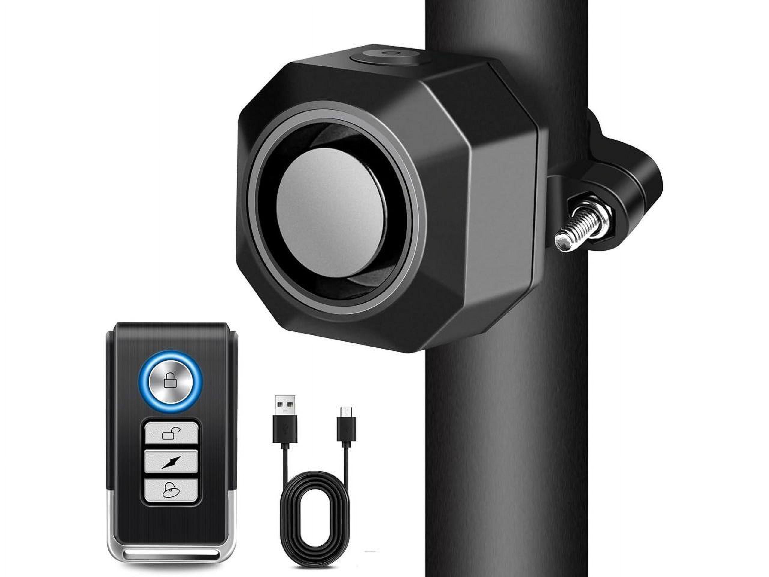 Bike Alarm USB Rechargeable with Mount, Motorcycle Alarm with Remote ...