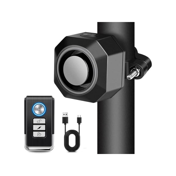 Bike Alarm USB Rechargeable with Mount, Motorcycle Alarm with Remote Motion,Wireless Bicycle Anti Theft System,Waterproof Vibration Alarm for Ebike Electric Bike Scooter Car